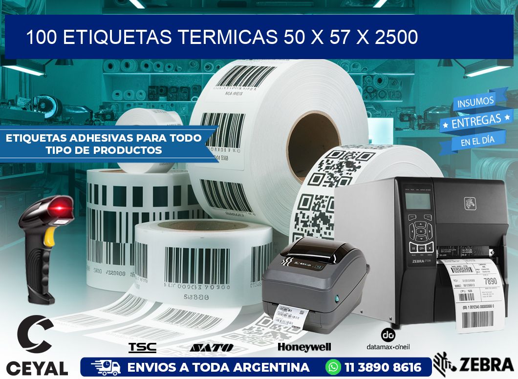 100 ETIQUETAS TERMICAS 50 x 57 x 2500