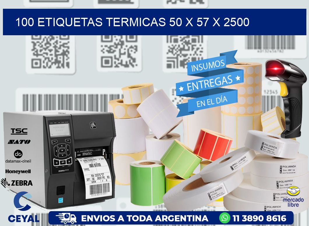 100 ETIQUETAS TERMICAS 50 x 57 x 2500