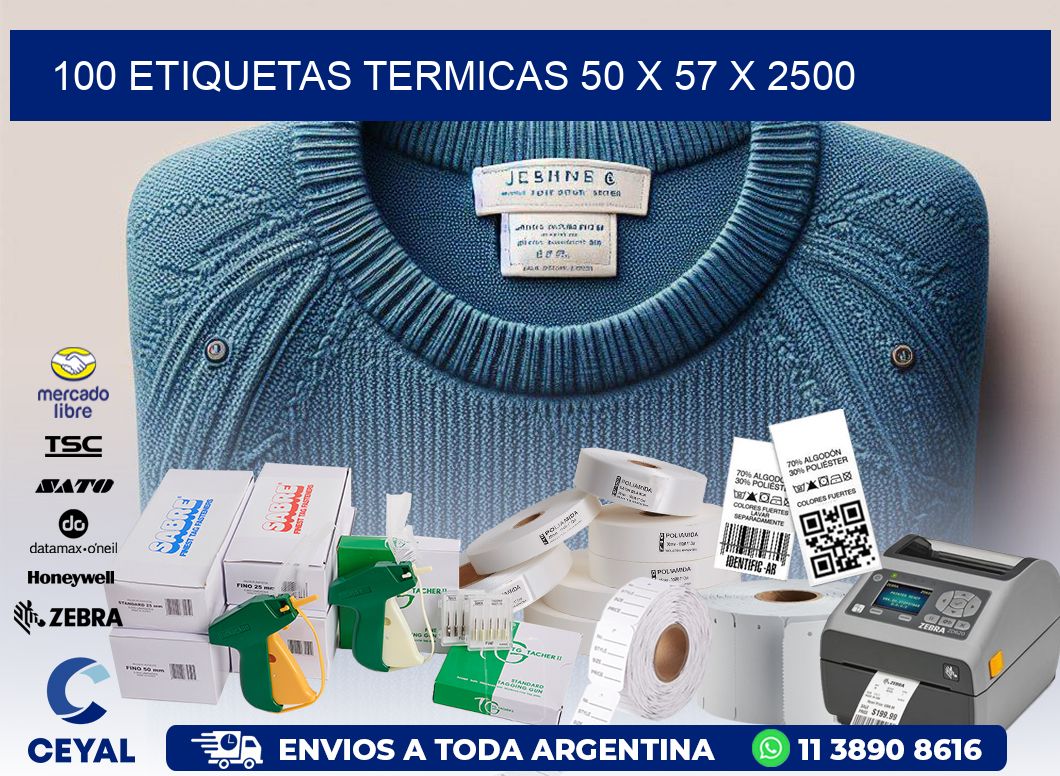 100 ETIQUETAS TERMICAS 50 x 57 x 2500