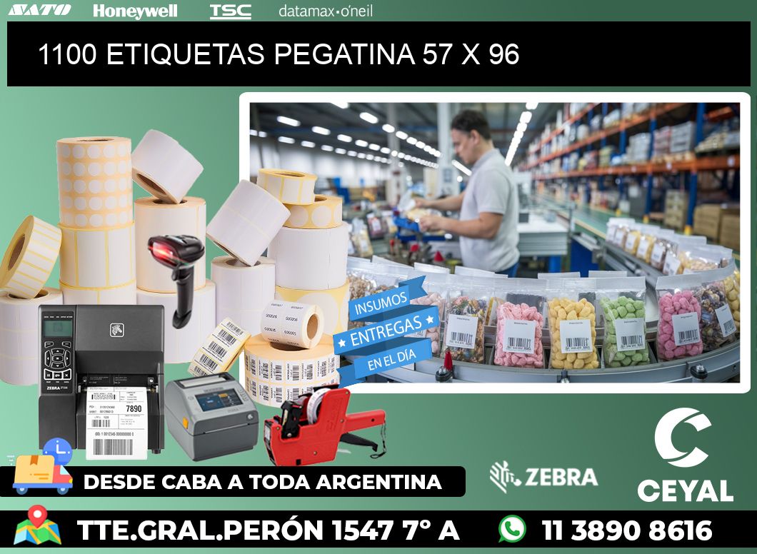 1100 ETIQUETAS PEGATINA 57 x 96