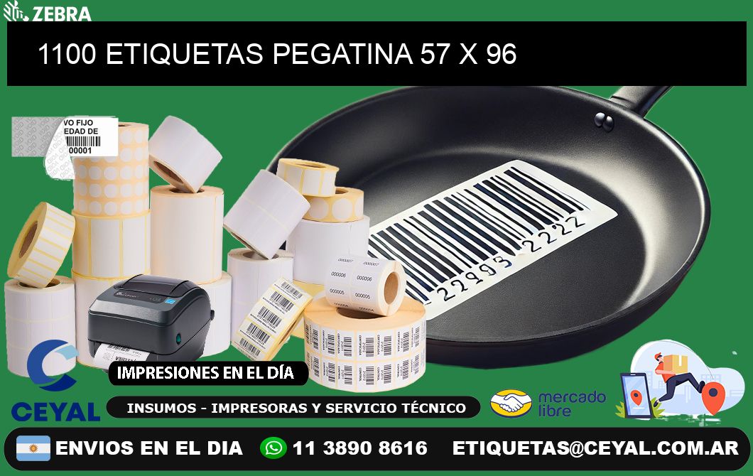 1100 ETIQUETAS PEGATINA 57 x 96