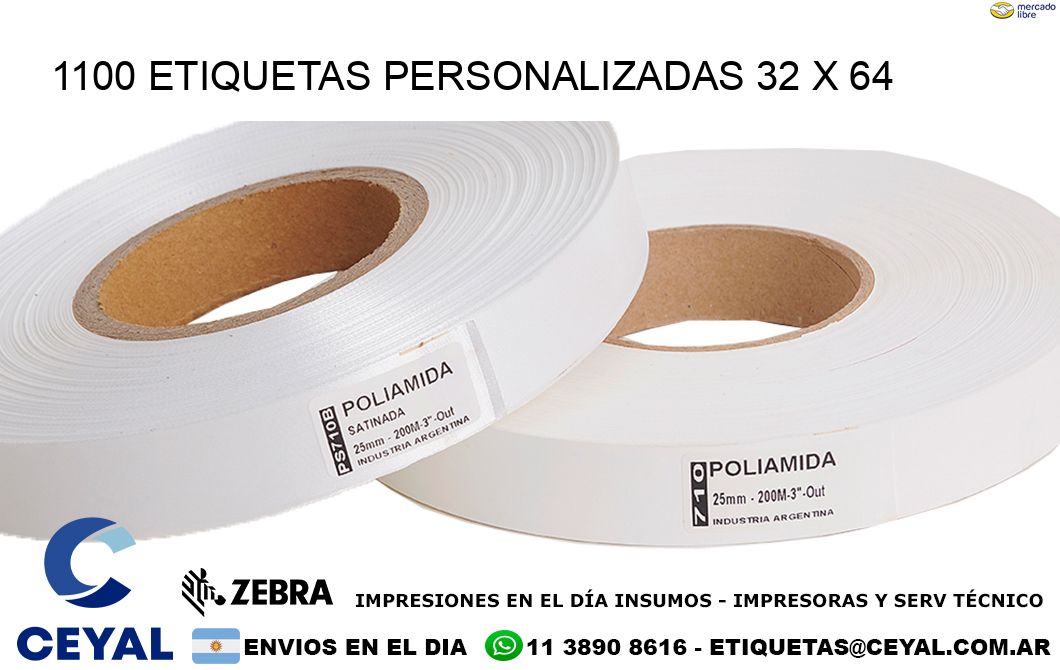 1100 ETIQUETAS PERSONALIZADAS 32 x 64