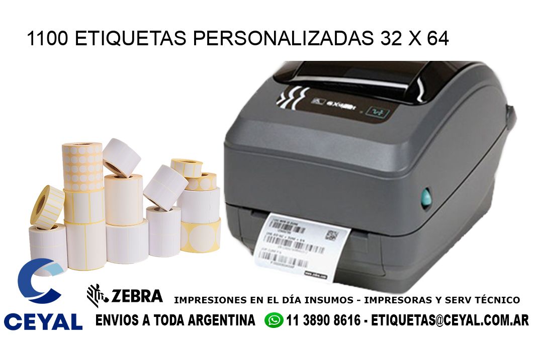 1100 ETIQUETAS PERSONALIZADAS 32 x 64