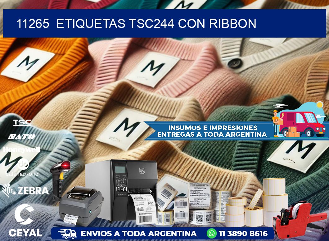 11265  ETIQUETAS TSC244 CON RIBBON