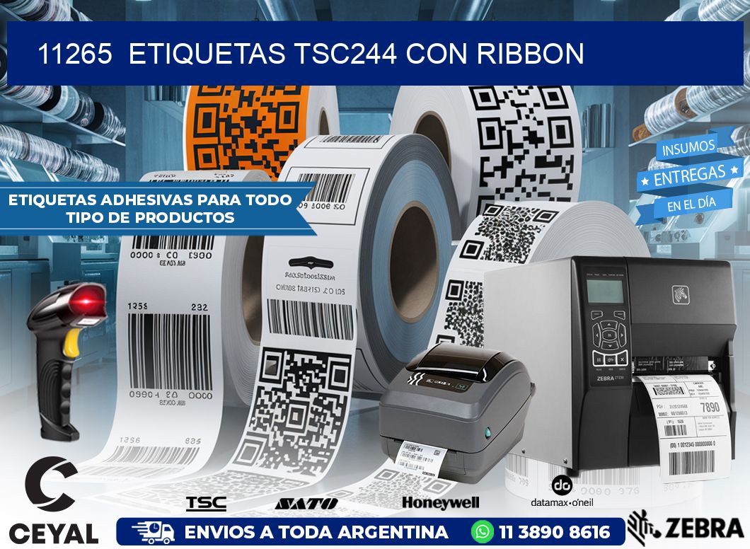 11265  ETIQUETAS TSC244 CON RIBBON