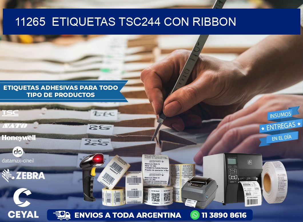 11265  ETIQUETAS TSC244 CON RIBBON