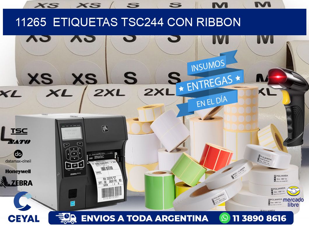 11265  ETIQUETAS TSC244 CON RIBBON