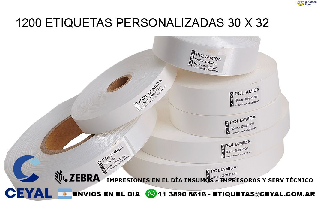 1200 ETIQUETAS PERSONALIZADAS 30 x 32