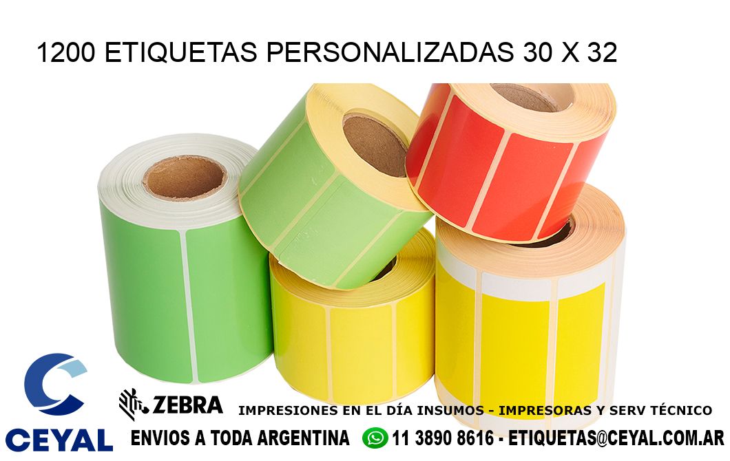 1200 ETIQUETAS PERSONALIZADAS 30 x 32