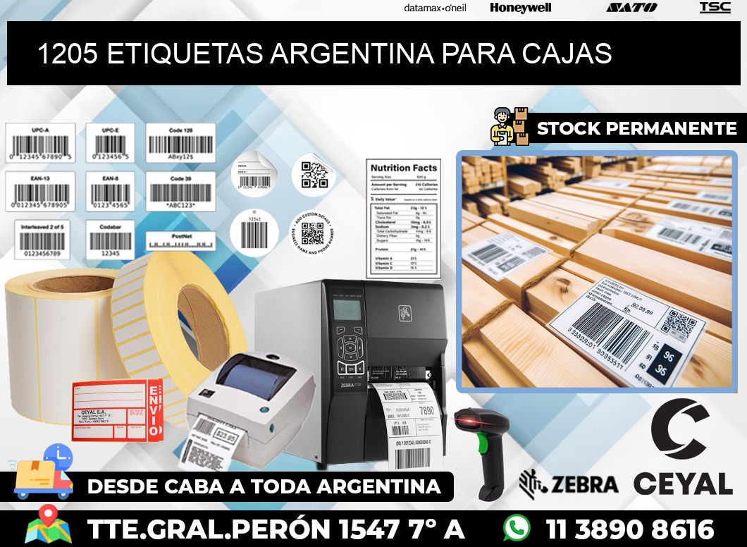 1205 ETIQUETAS ARGENTINA PARA CAJAS