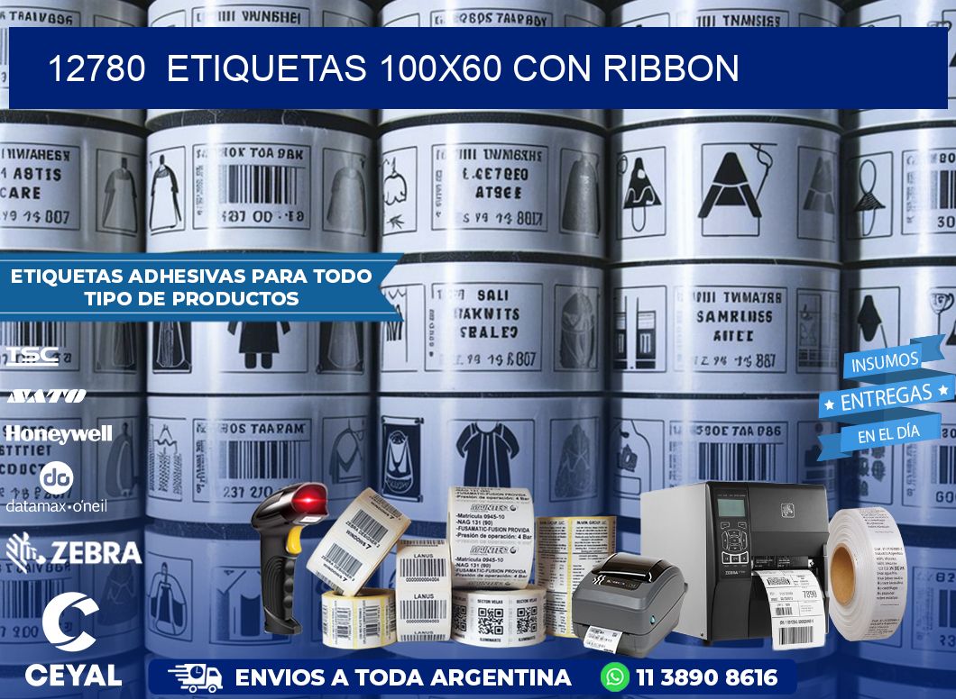 12780  ETIQUETAS 100X60 CON RIBBON