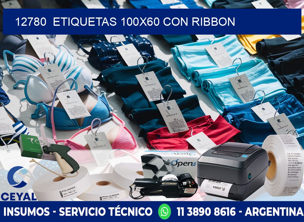 12780  ETIQUETAS 100X60 CON RIBBON