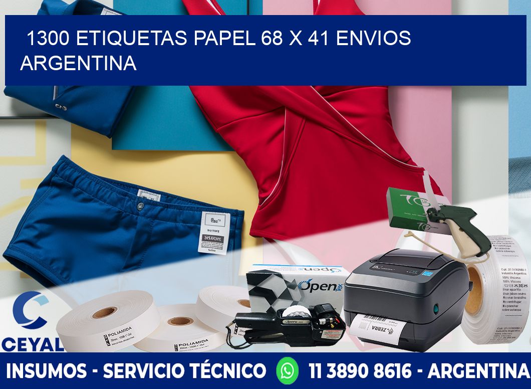 1300 ETIQUETAS PAPEL 68 x 41 ENVIOS ARGENTINA