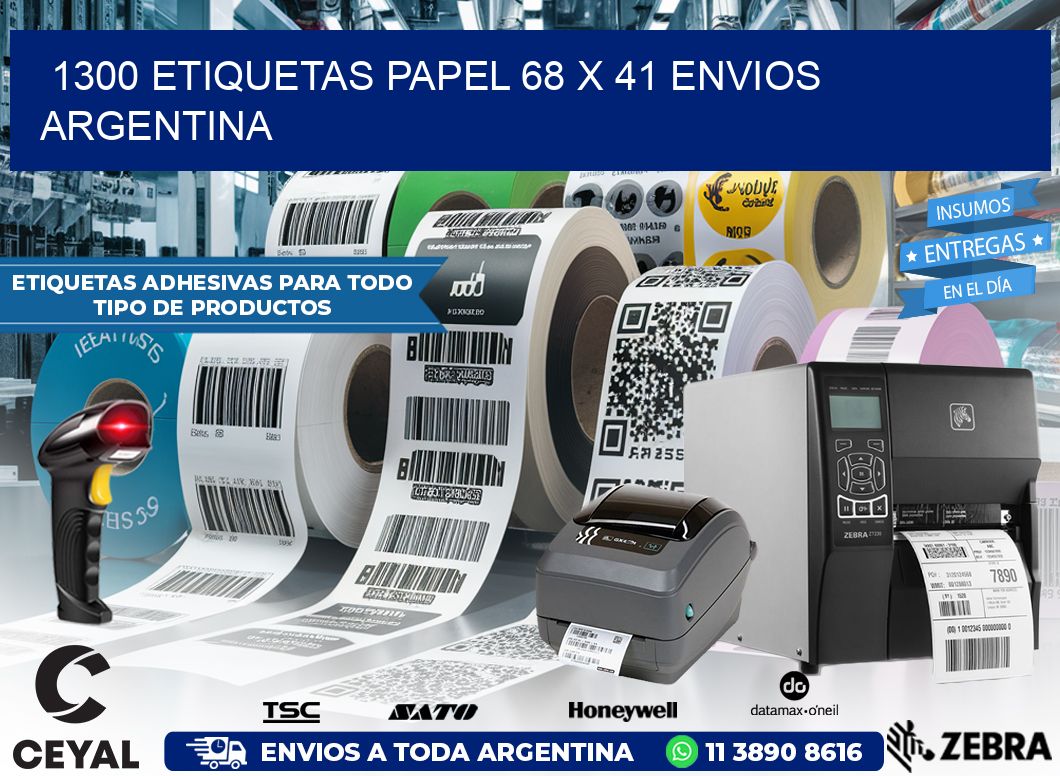 1300 ETIQUETAS PAPEL 68 x 41 ENVIOS ARGENTINA