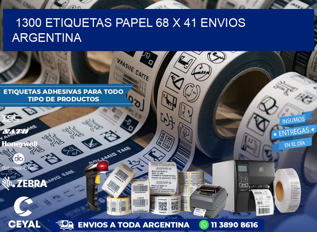 1300 ETIQUETAS PAPEL 68 x 41 ENVIOS ARGENTINA