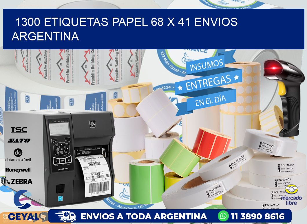 1300 ETIQUETAS PAPEL 68 x 41 ENVIOS ARGENTINA