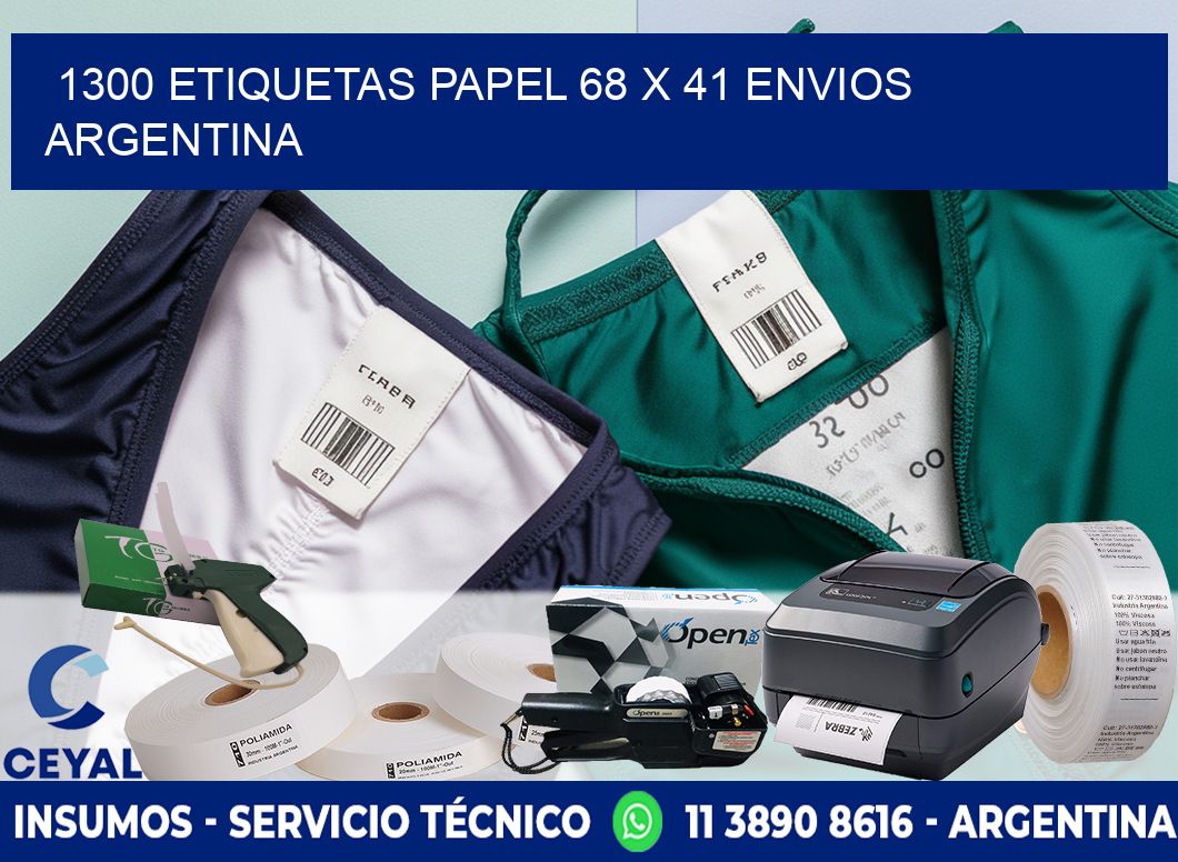 1300 ETIQUETAS PAPEL 68 x 41 ENVIOS ARGENTINA