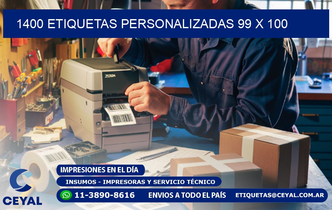 1400 ETIQUETAS PERSONALIZADAS 99 x 100