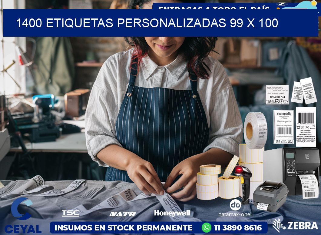 1400 ETIQUETAS PERSONALIZADAS 99 x 100