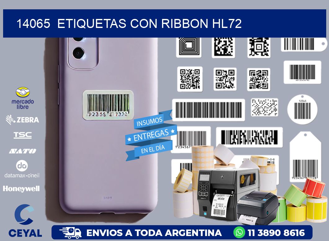 14065  ETIQUETAS CON RIBBON HL72