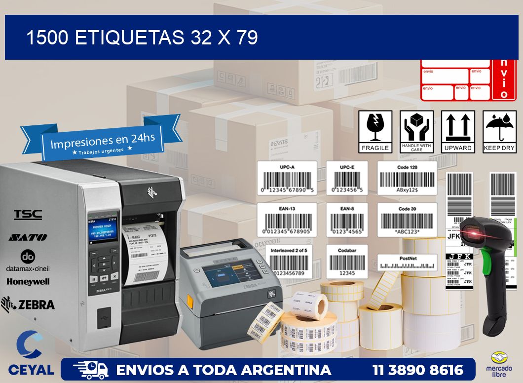 1500 ETIQUETAS 32 x 79