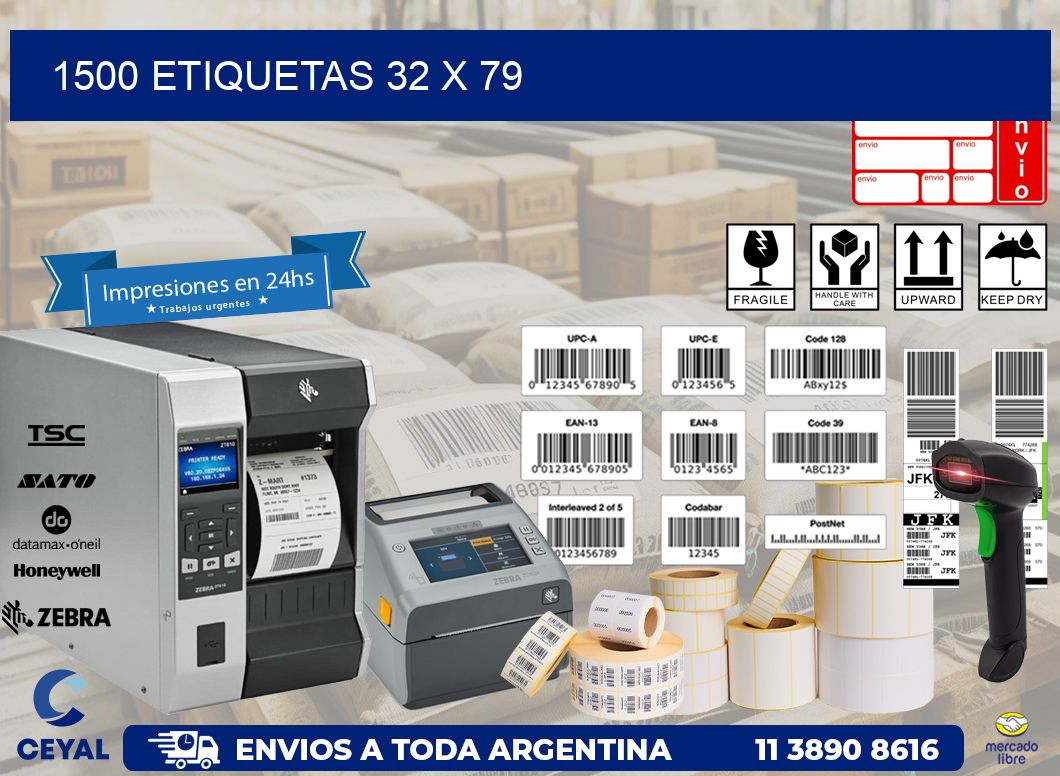 1500 ETIQUETAS 32 x 79