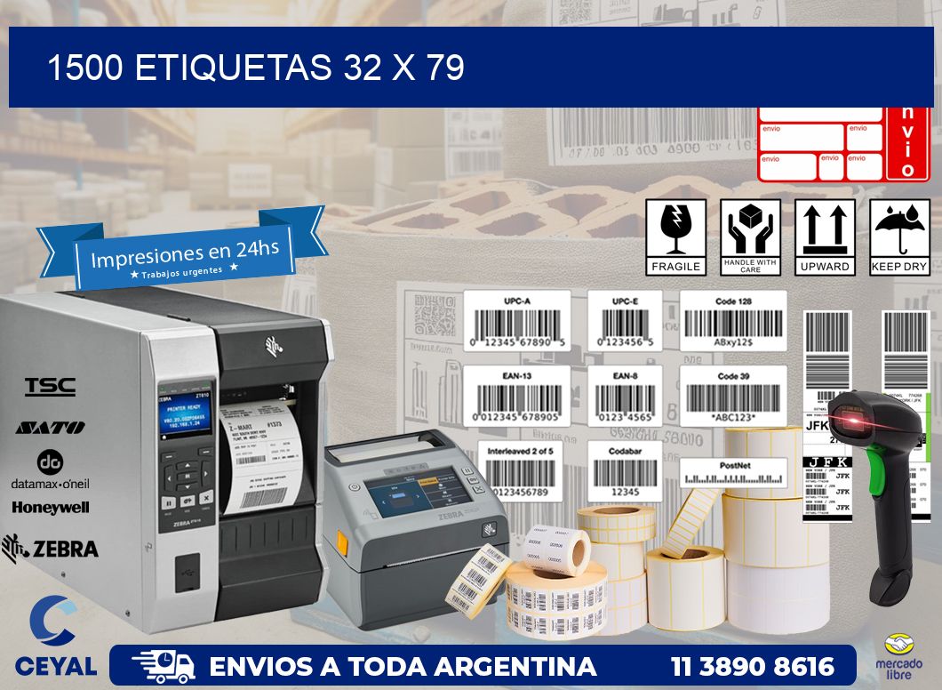 1500 ETIQUETAS 32 x 79