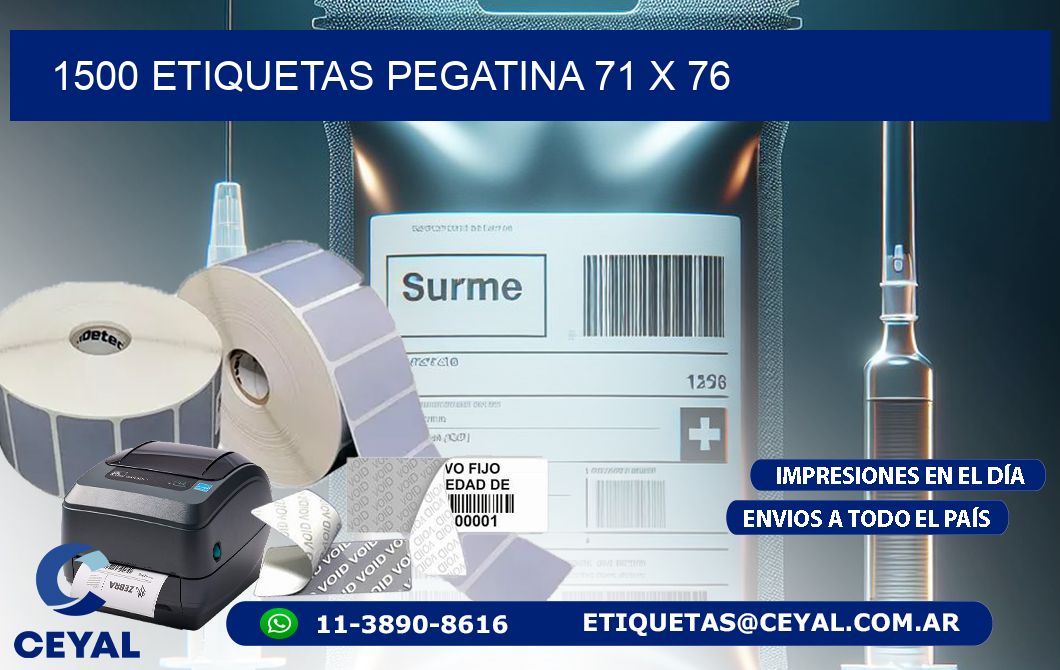 1500 ETIQUETAS PEGATINA 71 x 76