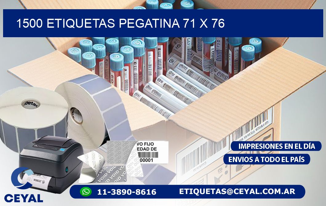 1500 ETIQUETAS PEGATINA 71 x 76