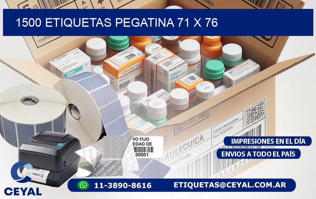 1500 ETIQUETAS PEGATINA 71 x 76