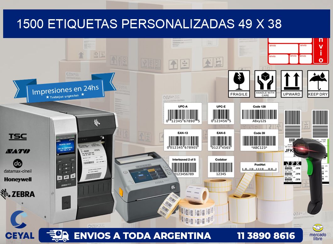 1500 ETIQUETAS PERSONALIZADAS 49 x 38