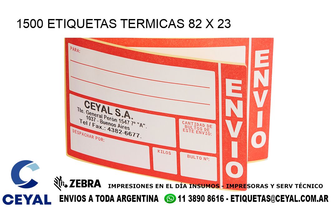 1500 ETIQUETAS TERMICAS 82 x 23