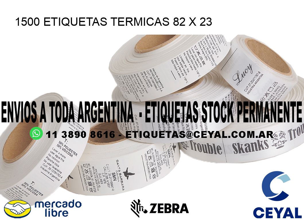 1500 ETIQUETAS TERMICAS 82 x 23