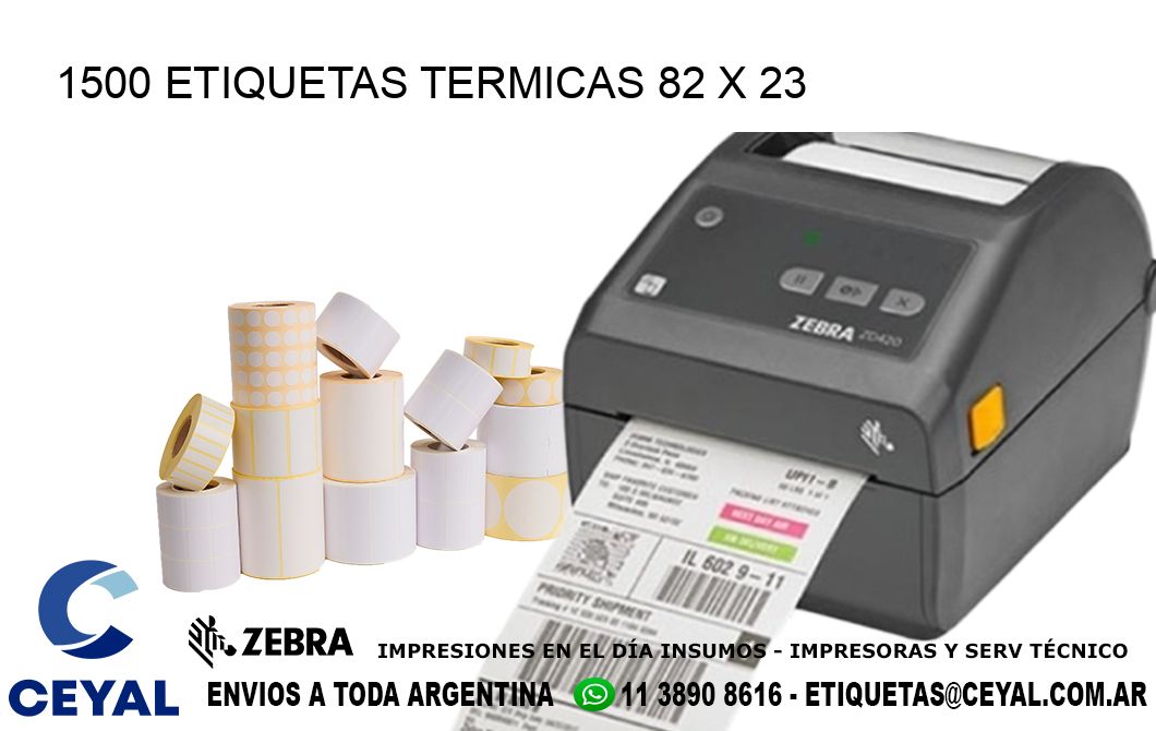 1500 ETIQUETAS TERMICAS 82 x 23