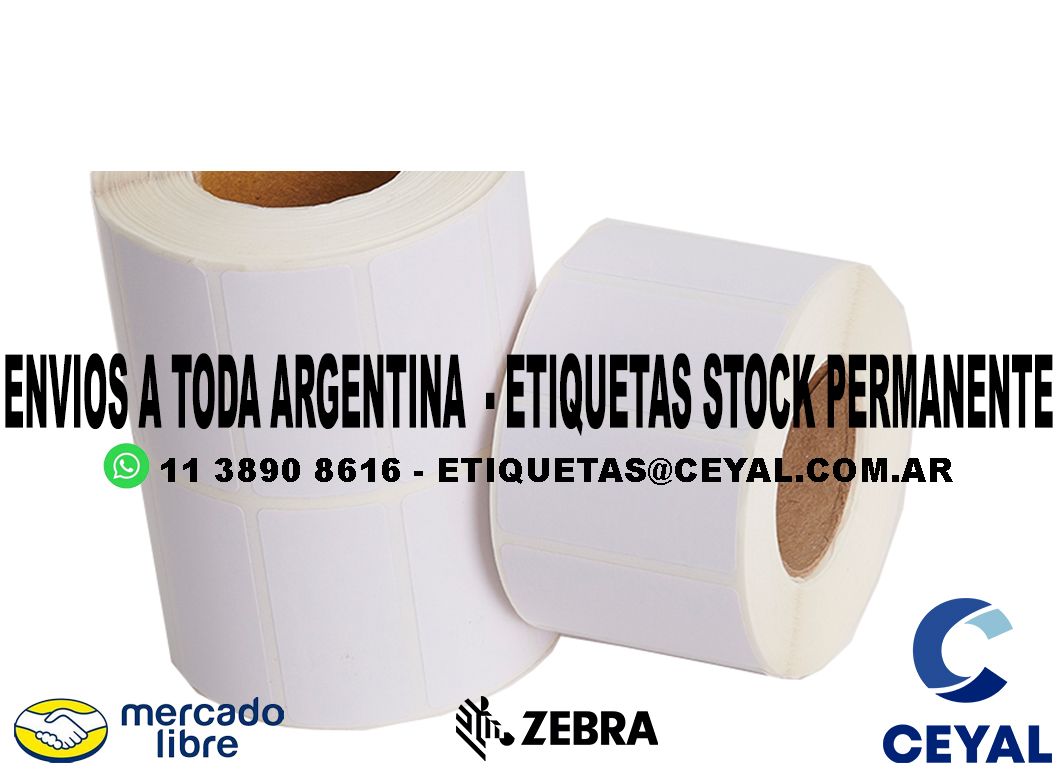 1600 ETIQUETAS PAPEL 75 x 71 ENVIOS ARGENTINA