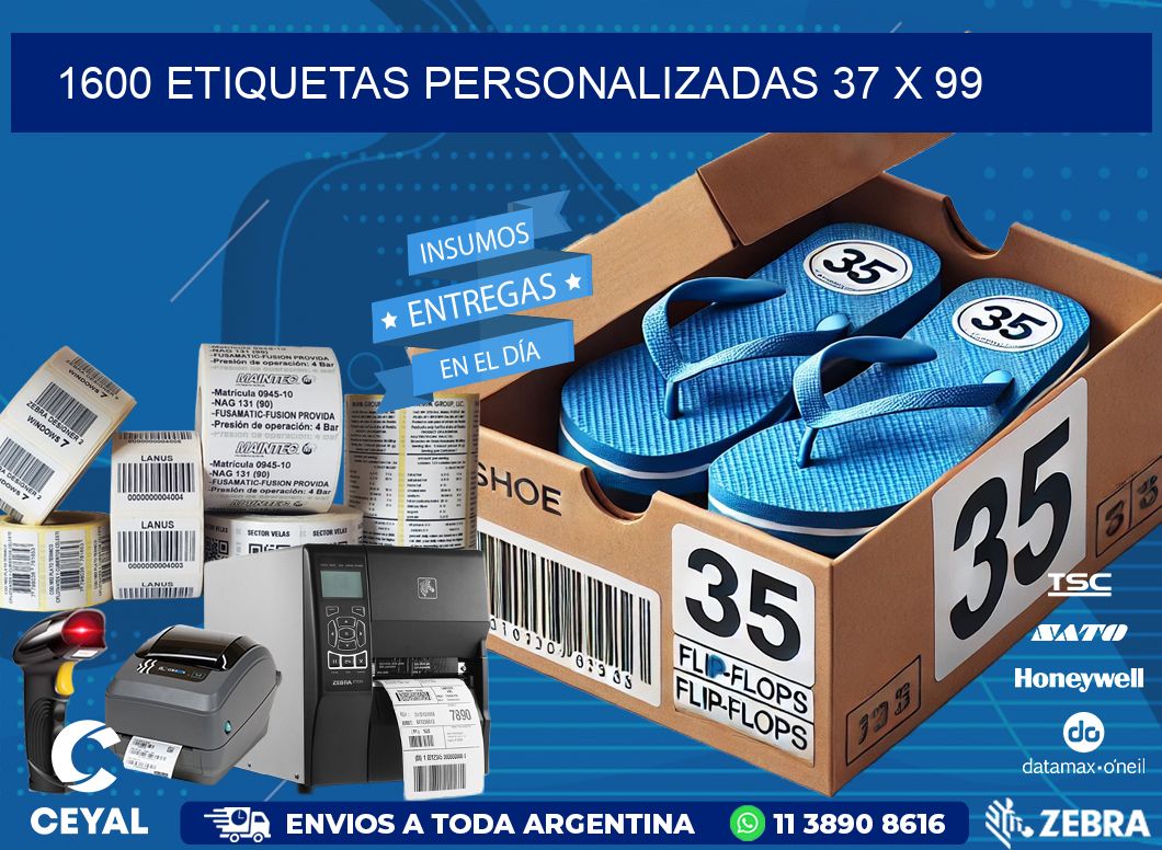 1600 ETIQUETAS PERSONALIZADAS 37 x 99