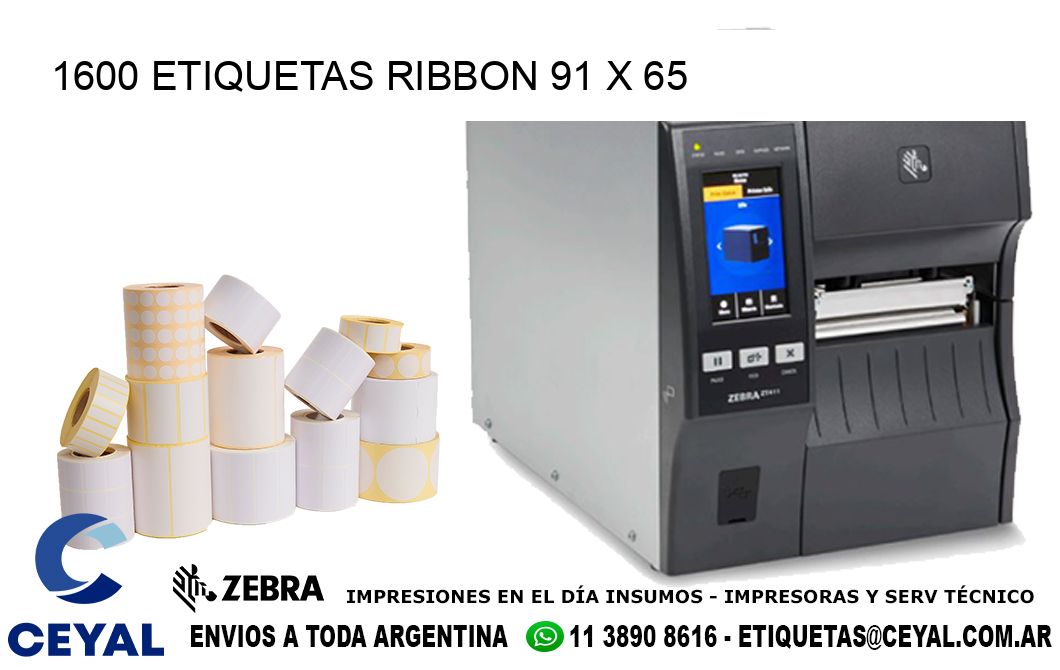 1600 ETIQUETAS RIBBON 91 x 65