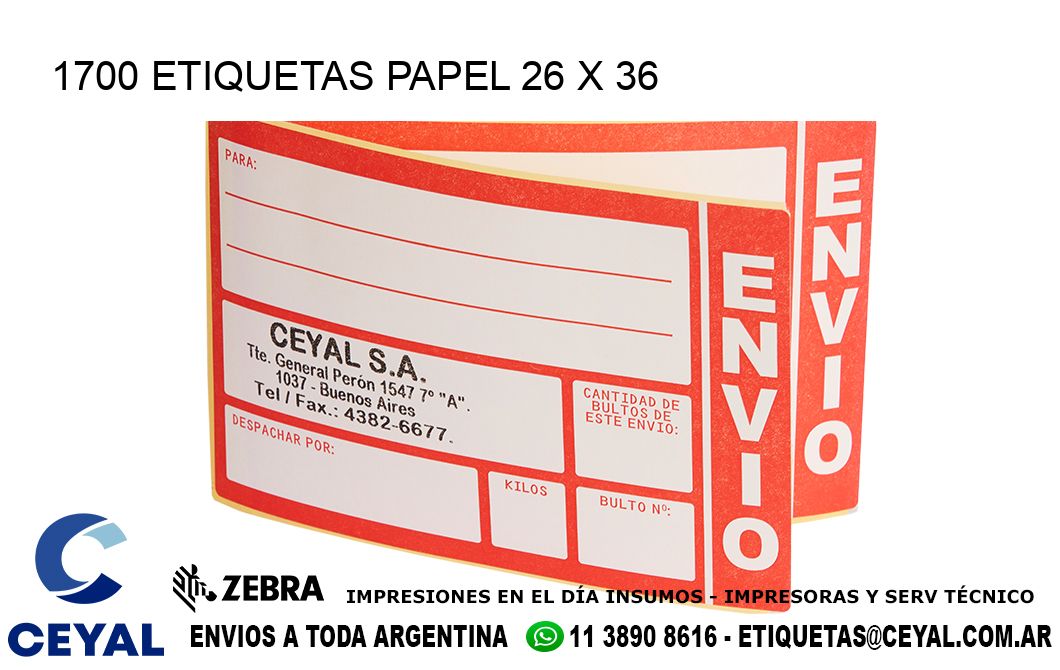 1700 ETIQUETAS PAPEL 26 x 36