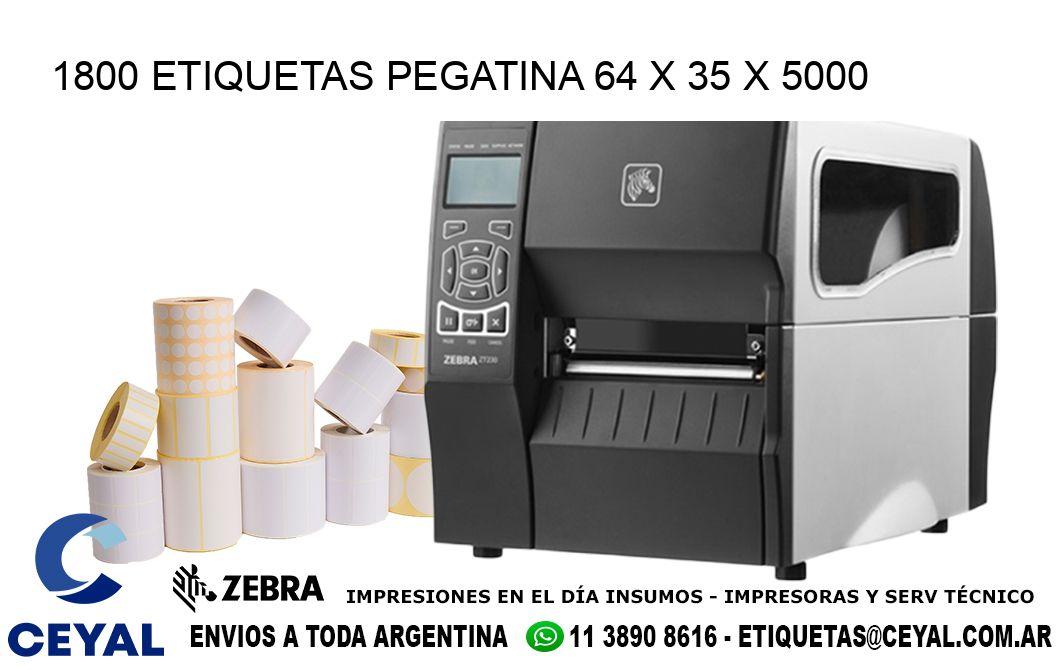 1800 ETIQUETAS PEGATINA 64 x 35 x 5000