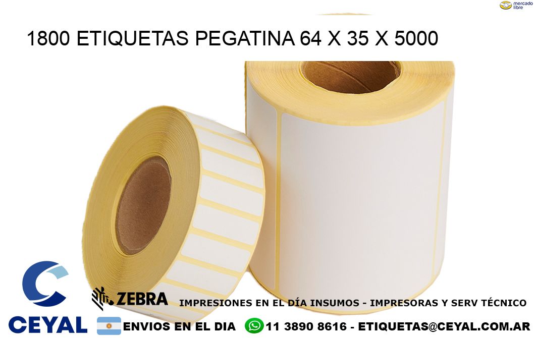 1800 ETIQUETAS PEGATINA 64 x 35 x 5000