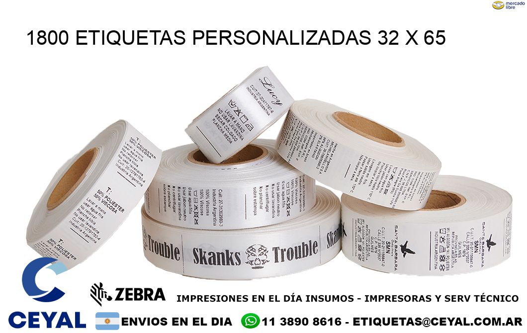 1800 ETIQUETAS PERSONALIZADAS 32 x 65