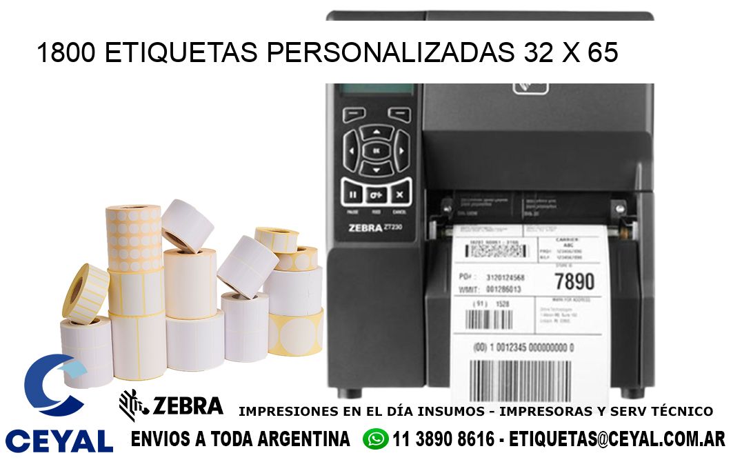 1800 ETIQUETAS PERSONALIZADAS 32 x 65