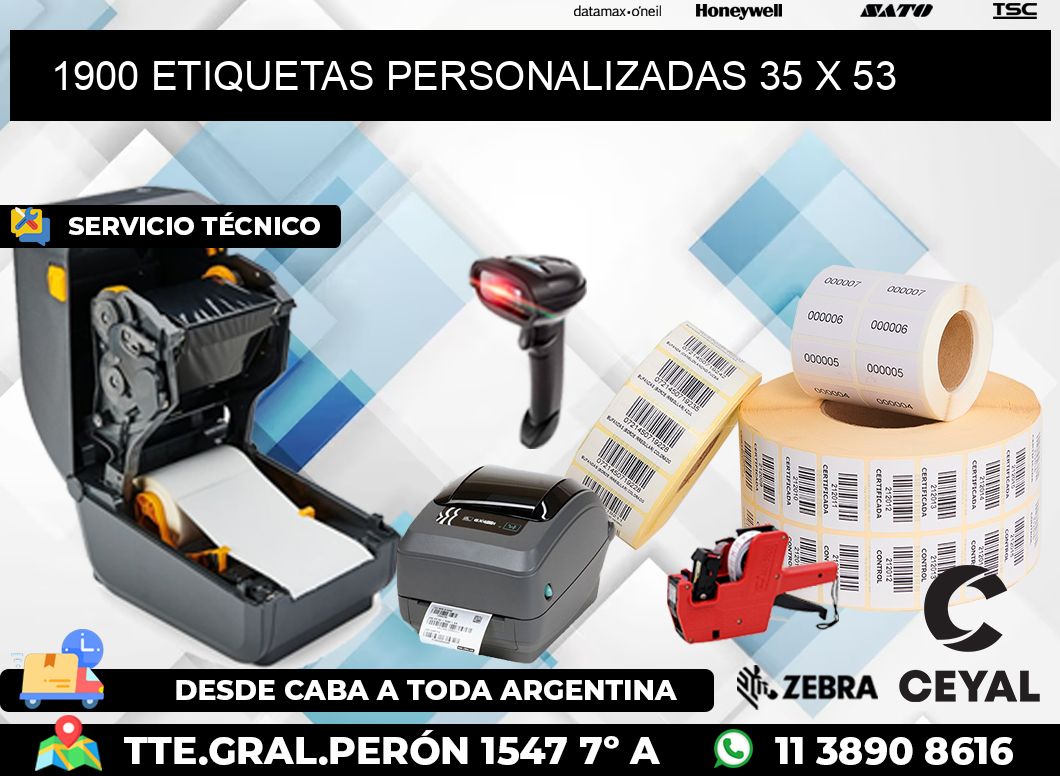 1900 ETIQUETAS PERSONALIZADAS 35 x 53