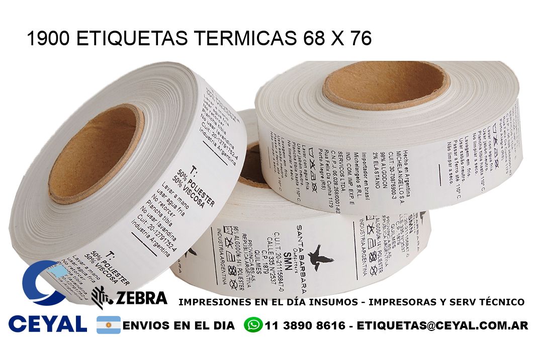 1900 ETIQUETAS TERMICAS 68 x 76