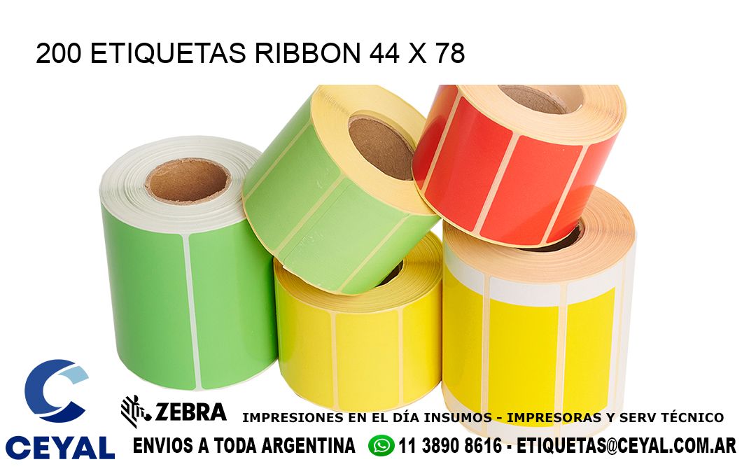 200 ETIQUETAS RIBBON 44 x 78