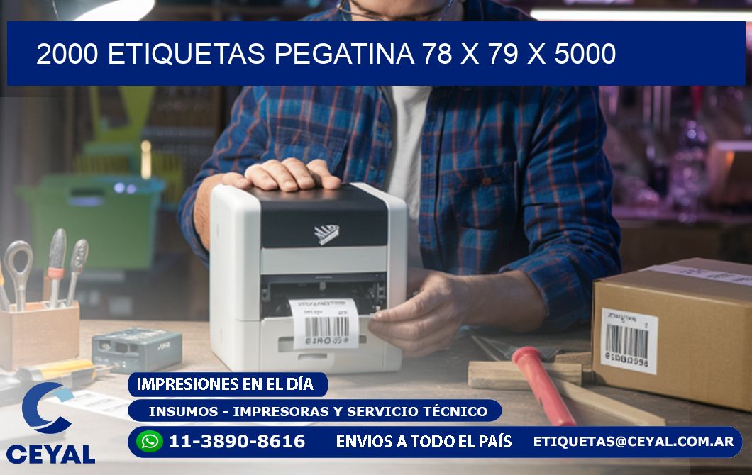 2000 ETIQUETAS PEGATINA 78 x 79 x 5000