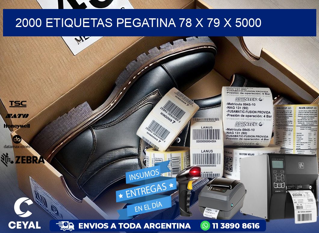 2000 ETIQUETAS PEGATINA 78 x 79 x 5000