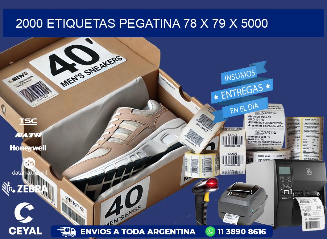 2000 ETIQUETAS PEGATINA 78 x 79 x 5000