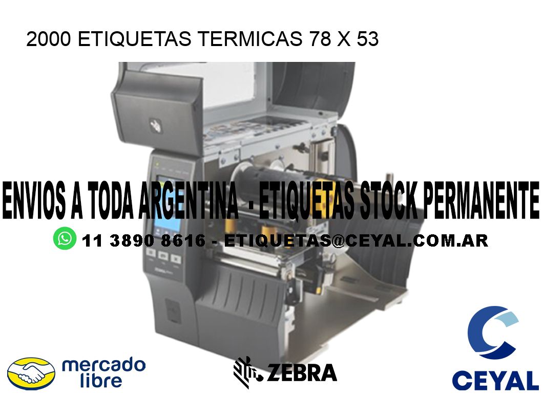 2000 ETIQUETAS TERMICAS 78 x 53