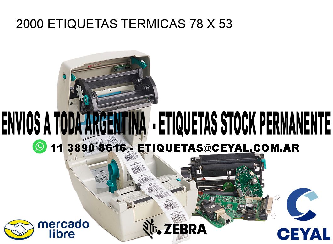 2000 ETIQUETAS TERMICAS 78 x 53